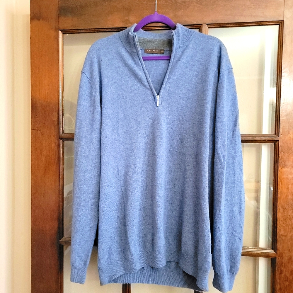 J. Hilburn Cashmere Zip Mock Sweater Men's XLT